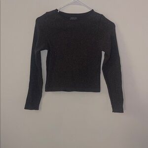 Sparkle mauve Long Sleeve cropped Top by angel culy